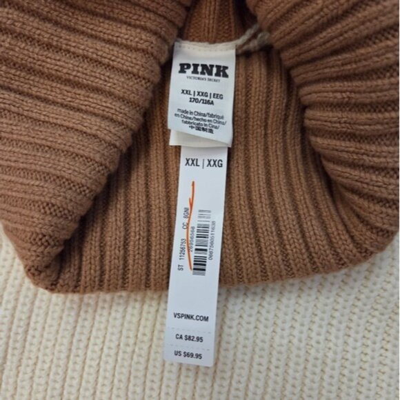 Victoria's Secret PINK Varsity Knit Chunky Turtleneck Sweater XXL - Picture 7 of 8
